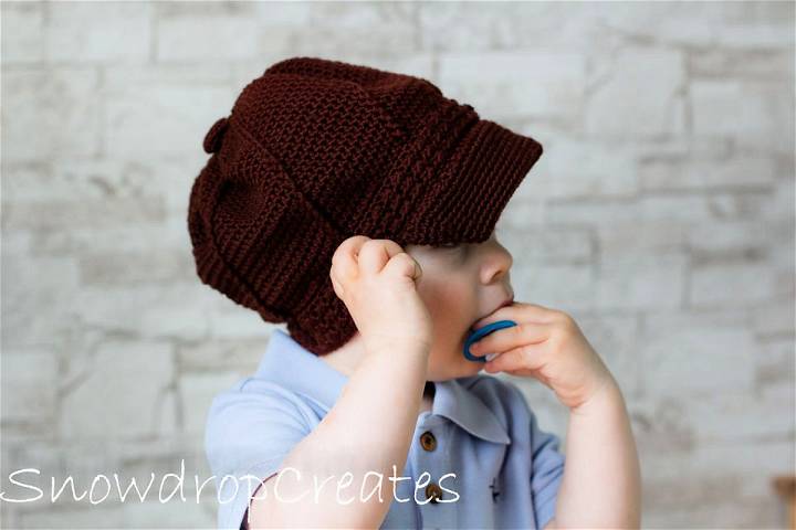 Crochet Newsboy Hat - Step by Step Instructions