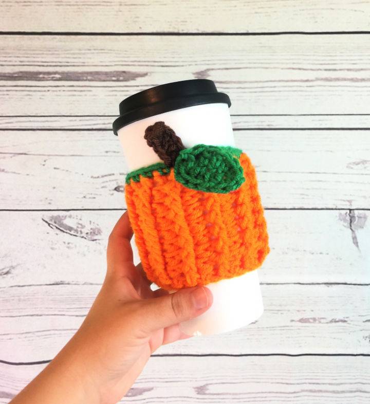 Crochet Pumpkin Patch Cup Cozy Design - Free Pattern