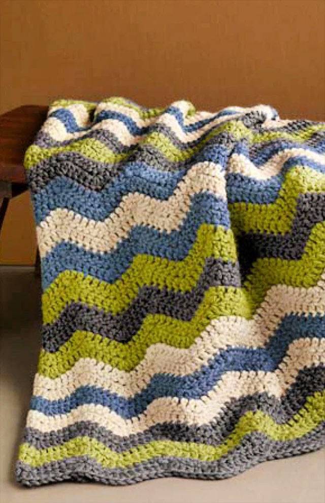 Crochet Shaded Ripple Afghan Step by Step Instructions
