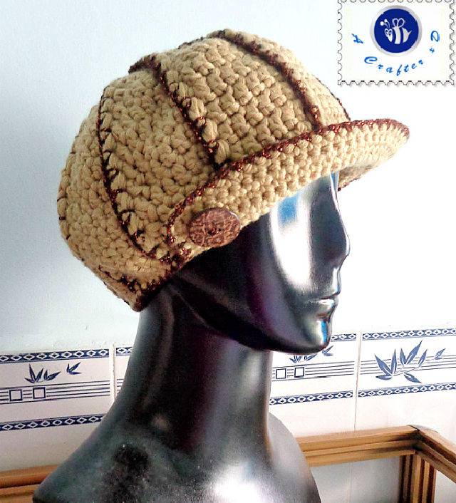 Crochet Shimmery Ribbed Newsboy Hat Pattern