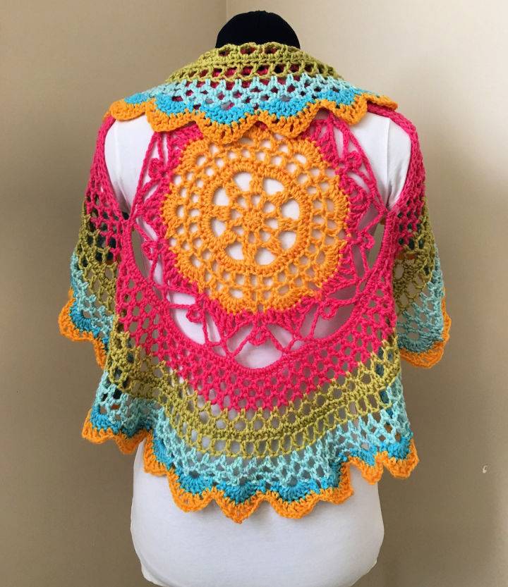 Crochet Starburst Mandala Circular Vest Pattern