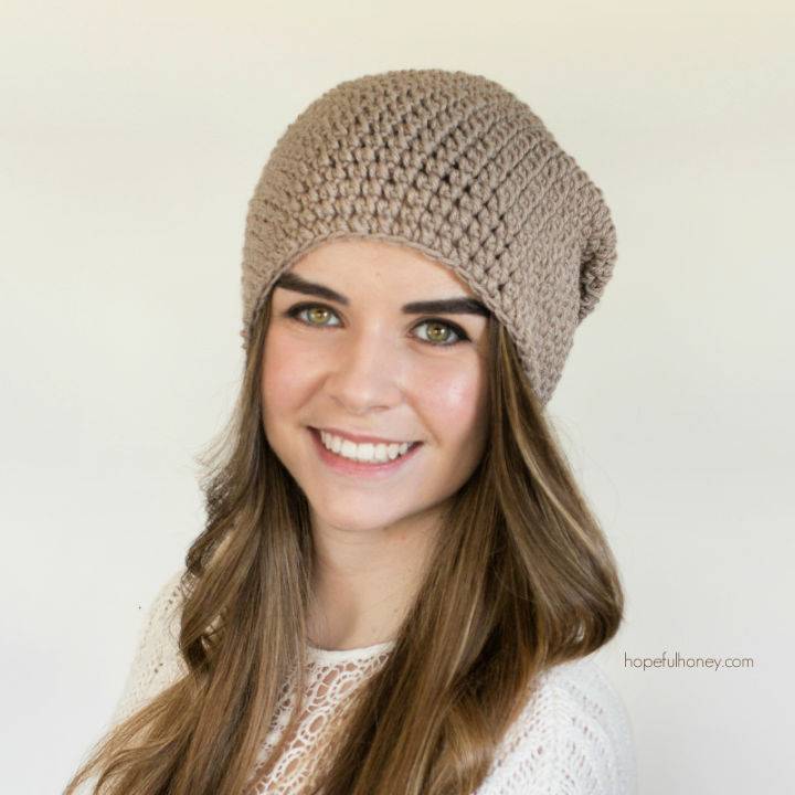 Crochet Toasted Wheat Slouchy Beanie Pattern