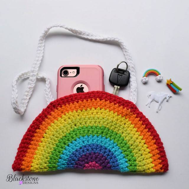 Crocheted Pocket Full of Rainbow Free Pattern