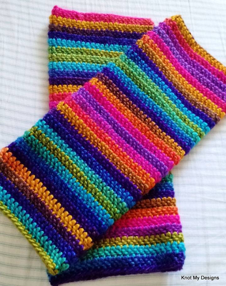 Crocheting a Rainbow Shaded Leg Warmer - Free Pattern