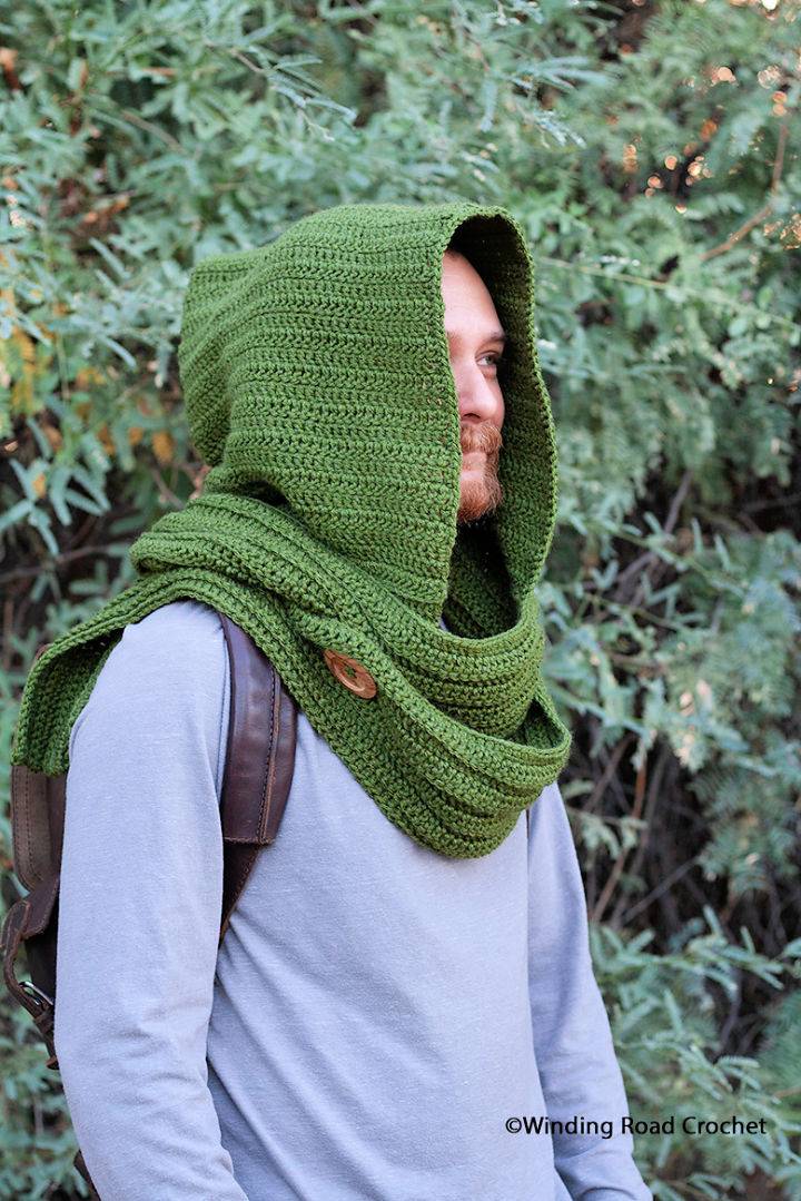 Free Crochet Wanderer's Hooded Scarf Pattern