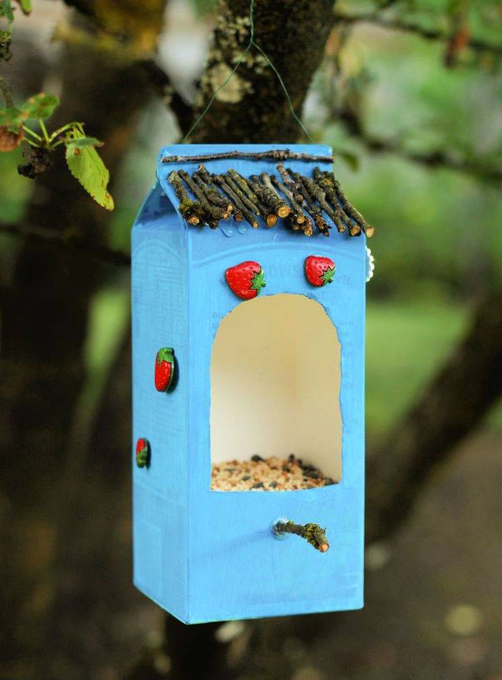 Cute Bird Feeder From Recycled Materials