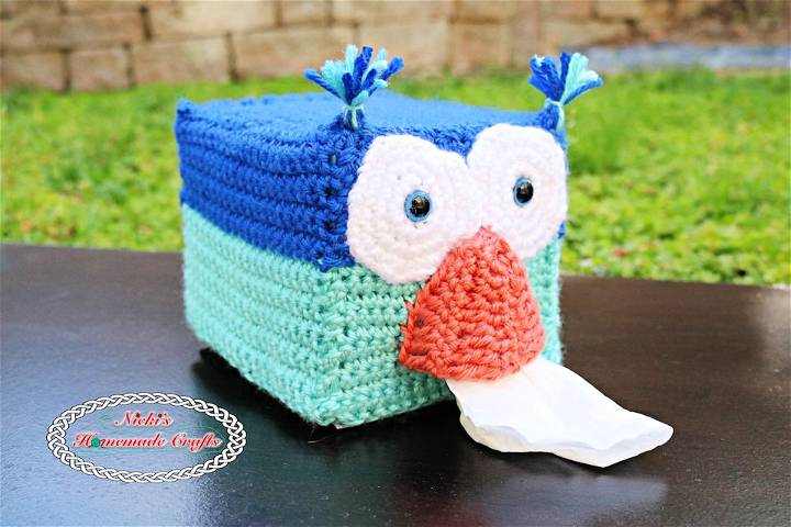 Cute Crochet Owl Tissue Box Cover Pattern