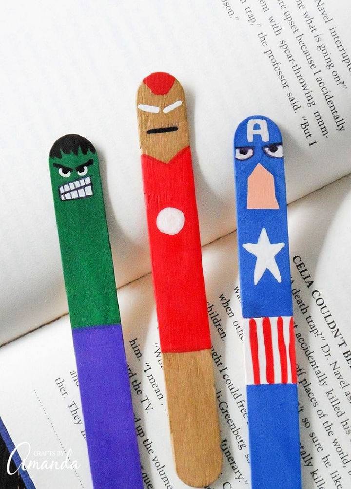 DIY Avengers Bookmarks for Kids