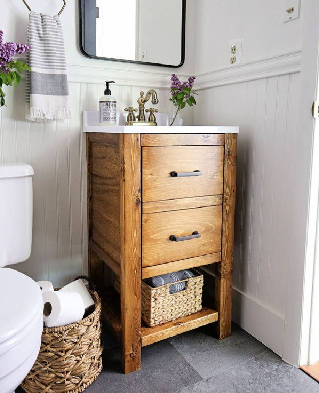 DIY Bathroom Vanity for Under $65