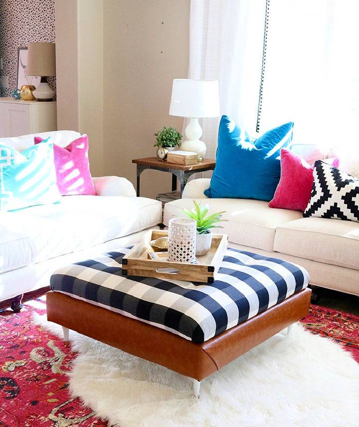 DIY Upholstered Ottoman From Scratch