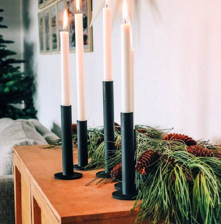 DIY Candle Holder Set Made With Pvc Pipes