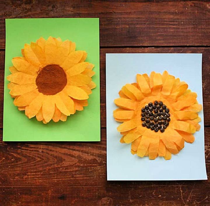 DIY Coffee Filter Sunflowers