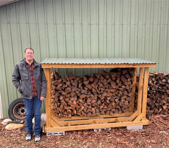 DIY Covered Firewood Rack Holder