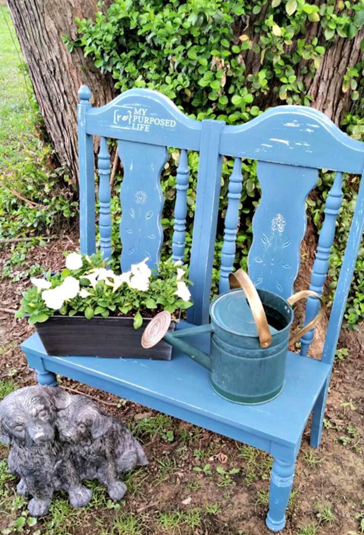 Garden Bench From Repurposed Chairs