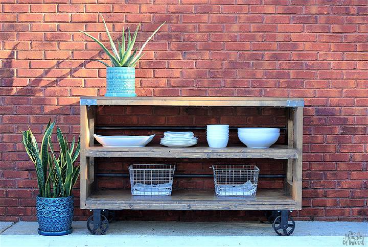 DIY Industrial Wood and Steel Console