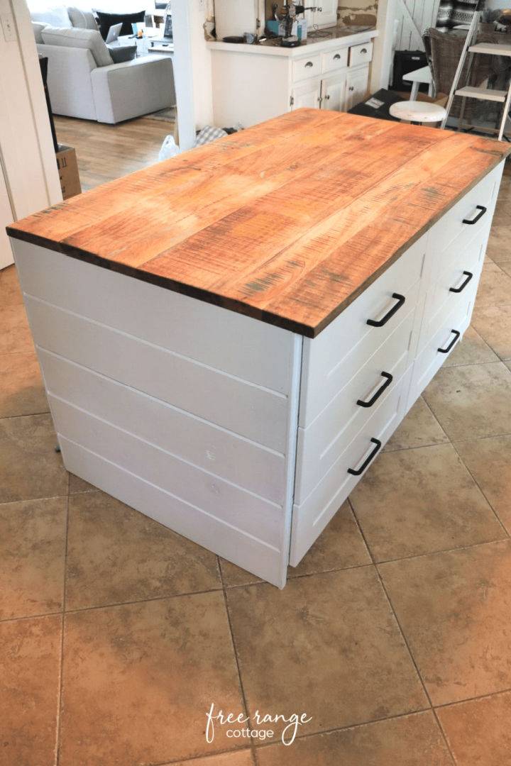 DIY Kitchen Island With Thrifted Counter Top