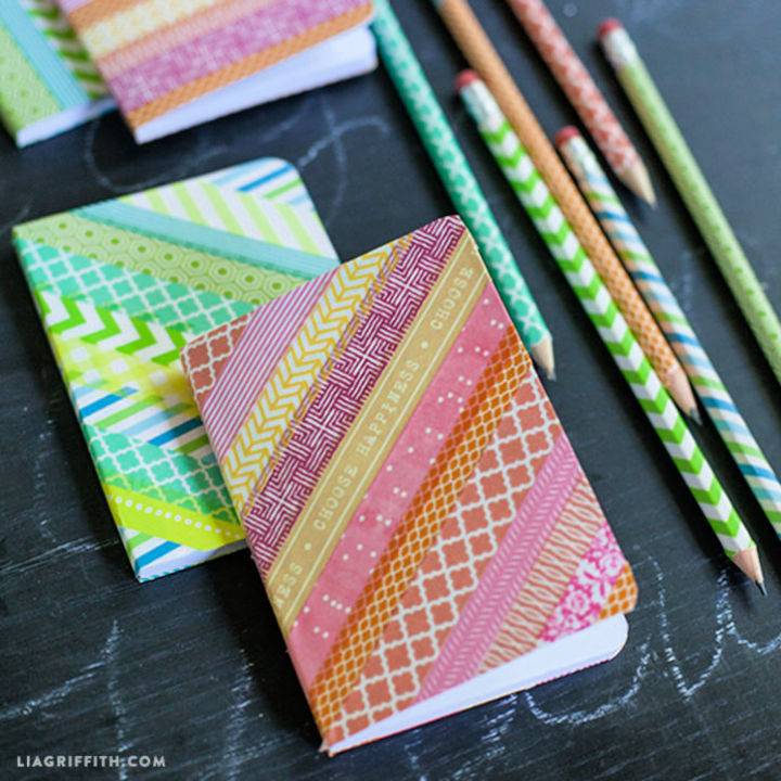 DIY Notebook Cover With Washi Tape