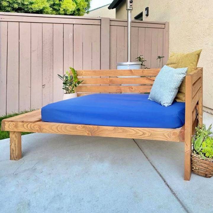 DIY Outdoor Daybed With Side Table