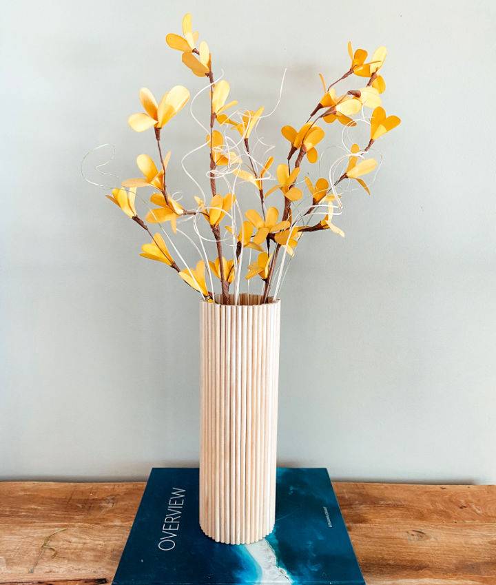 DIY Wood Vase From Dollar Tree Items