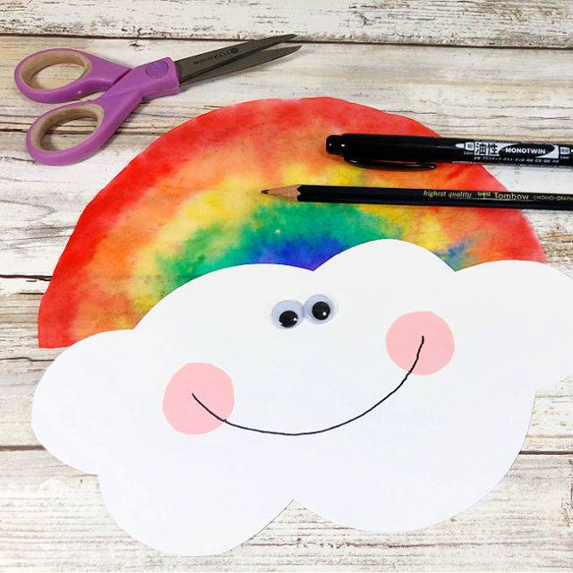 Dollar Store Coffee Filter Rainbow Craft for Kids