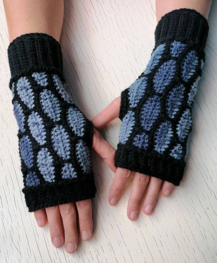Easiest Stained Glass Fingerless Gloves to Crochet