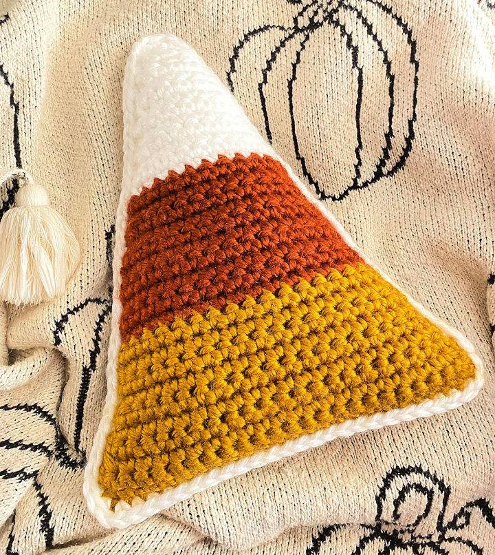 Easy Crochet Candy Corn Pillow Tutorial