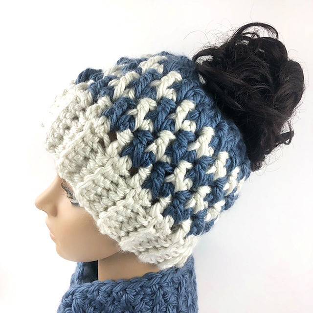 Easy Crochet Kaydence Messy Bun Hat Tutorial