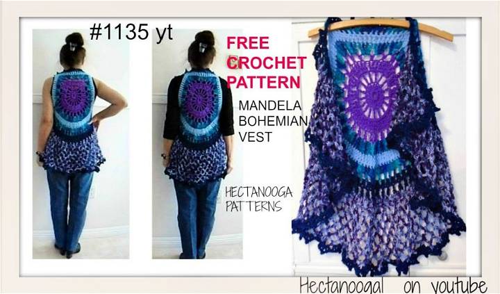 Easy Crochet Mandala Bohemian Vest Tutorial