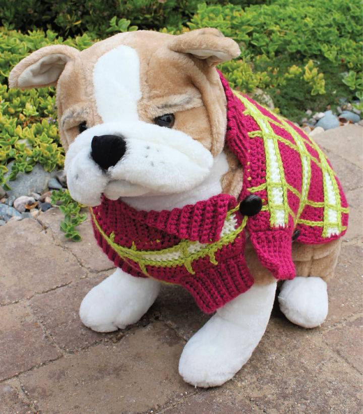 Easy Crochet Poppy’s Plaid Dog Sweater Pattern