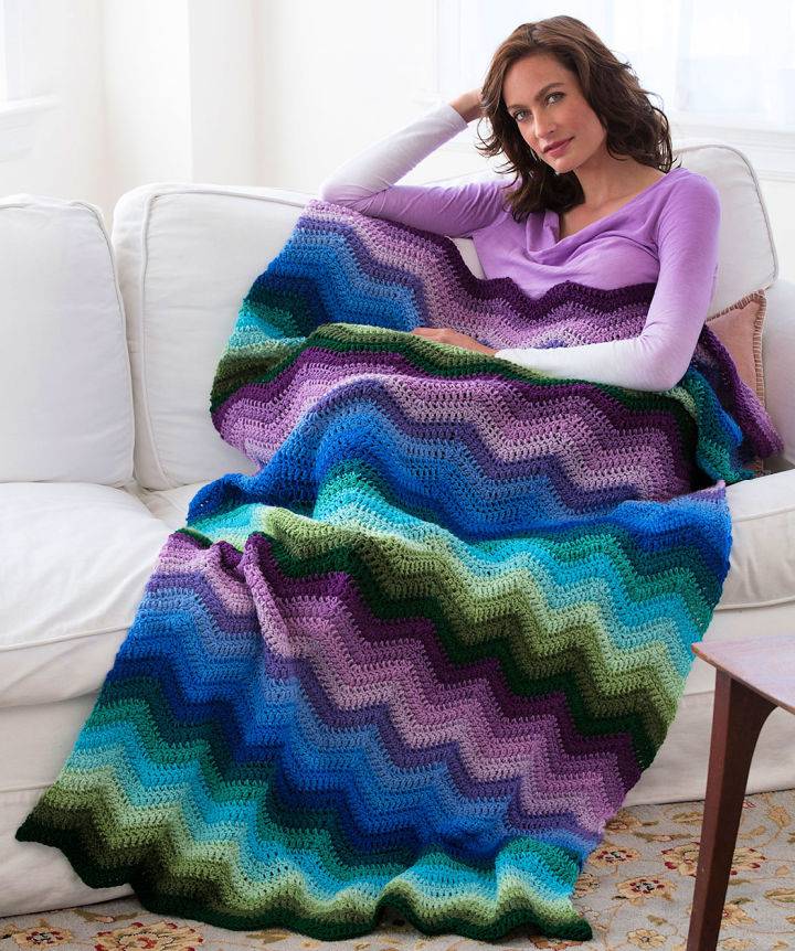 Easy Crochet Radiating Ripple Throw Pattern