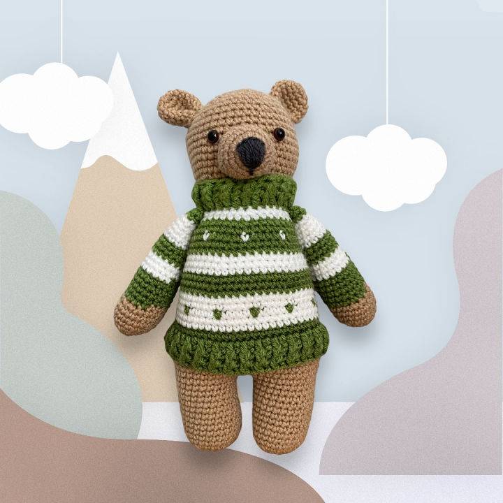 Easy Crochet Teddy Bear in a Pullover Pattern