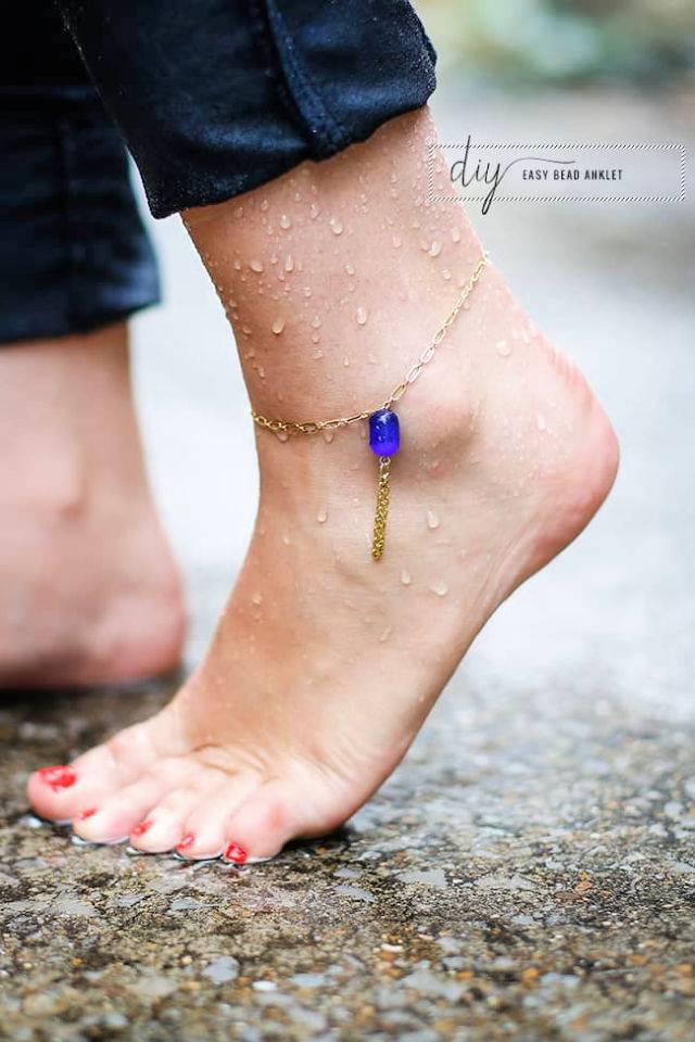 Easy DIY Bead Anklet