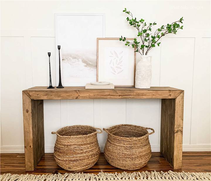 Easy DIY Wood Console Table