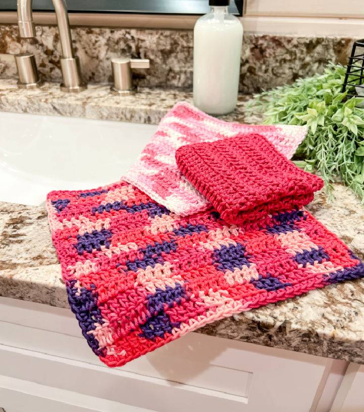 Easy Double Crochet Dishcloth Pattern