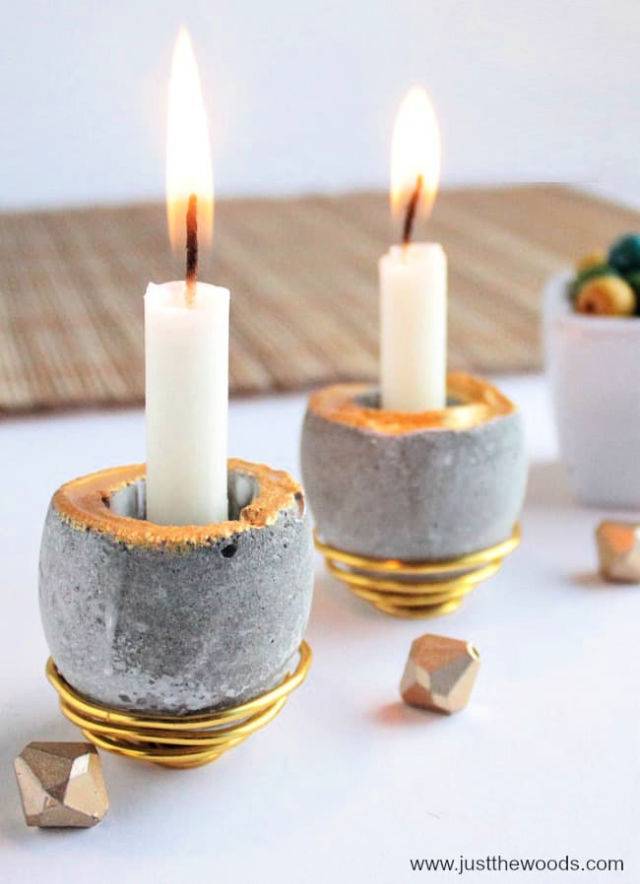 Easy to Way Concrete Candle Holders