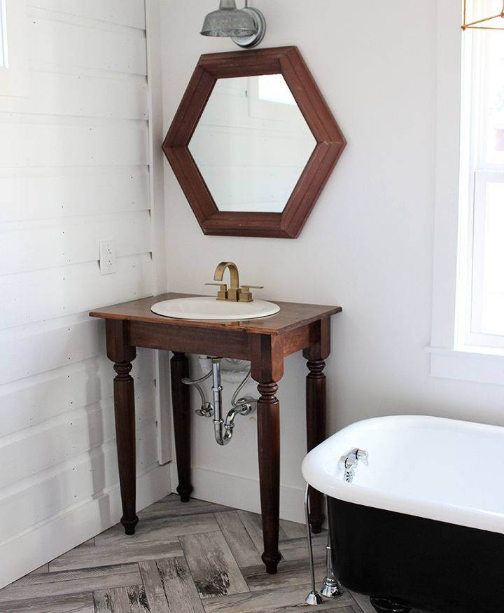 Homemade Farmhouse Bathroom Vanity