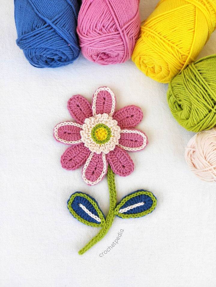 Fastest Crochet 8 Petal Flower Pattern