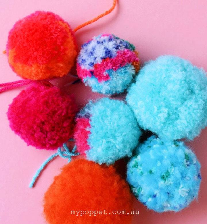 Fluffy Pom Poms Idea With Yarn