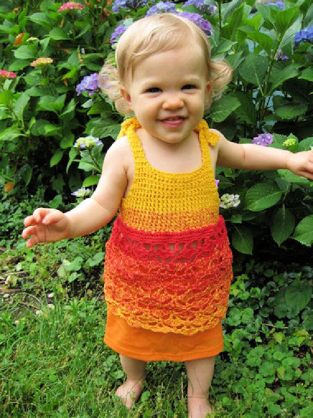 Free Crochet Baby Mango Sundress Pattern