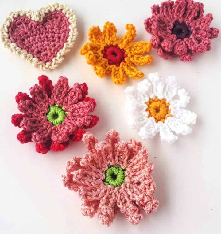 Free Crochet Gerbera Flowers Pattern to Print