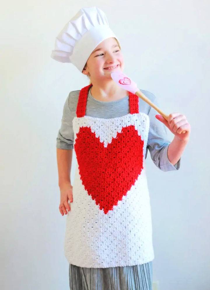 Heart C2C Crochet Child Apron Pattern