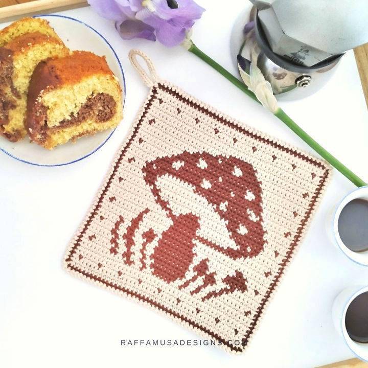 Free Crochet Mushroom Potholder Pattern