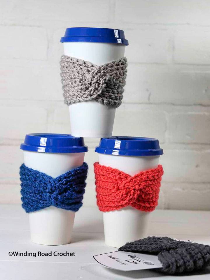 Free Crochet Pattern for Twisted Cup Cozy