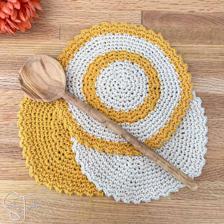 Free Crochet Round Dishcloth Pattern