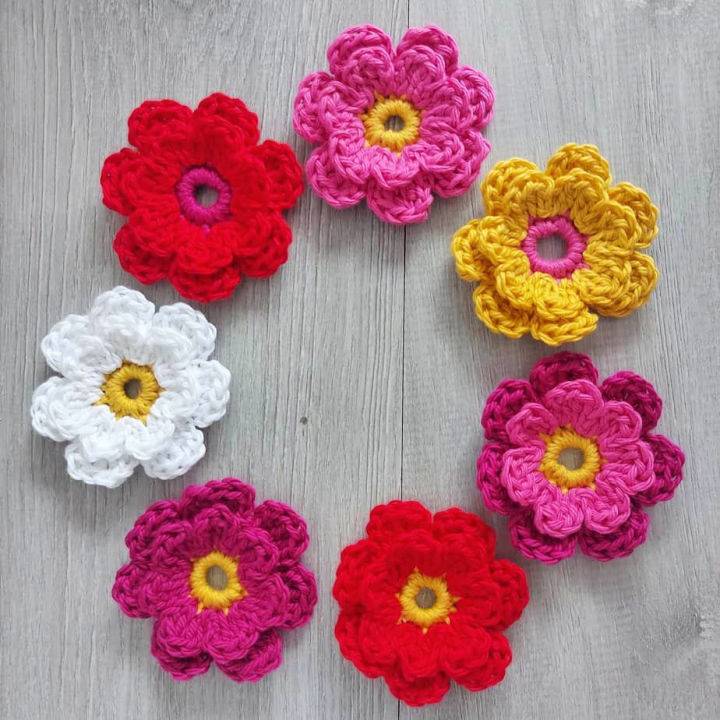 Free Crochet Two Layer Flowers Pattern