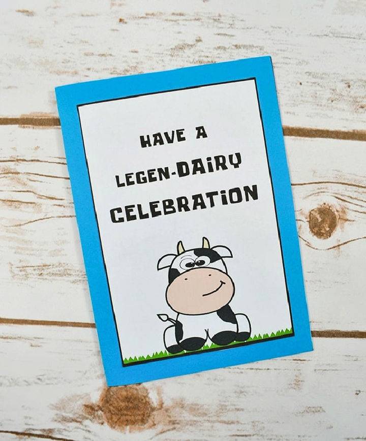 Free Printable Cow Birthday Card