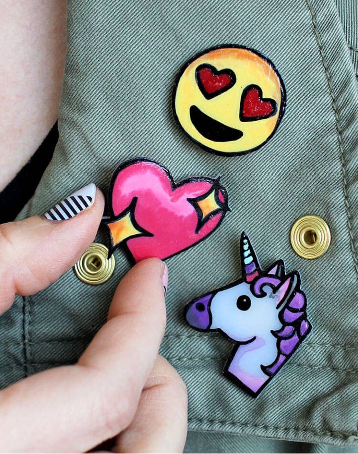 Funky DIY Emoji Lapel Pins Flair
