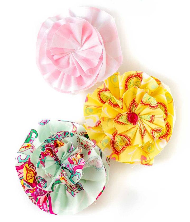 Gathered Fabric Flower With Details Instructions
