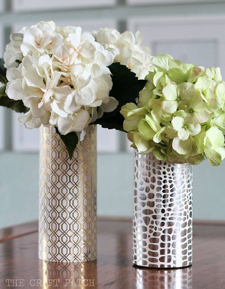 Geometric Metallic Vase for Wedding Centerpiece