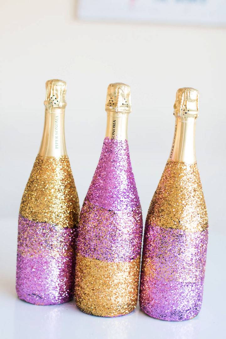 Glitter Ombré Champagne Bottle